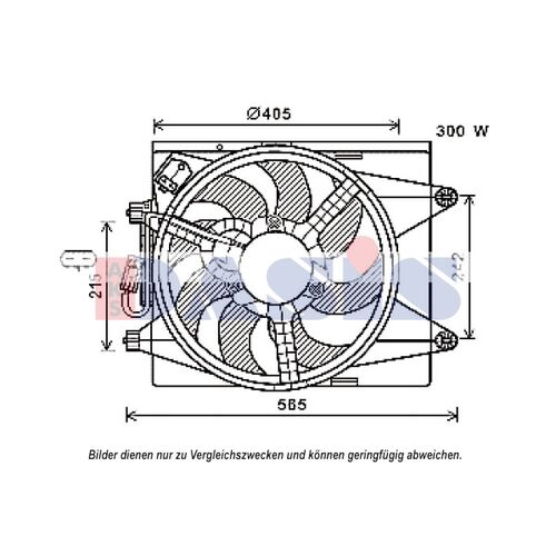 Lüfter, Motorkühlung AKS DASIS  018014N für LANCIA YPSILON (312_…