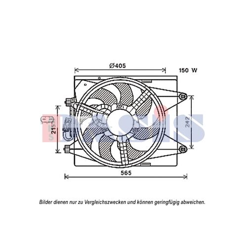 Lüfter, Motorkühlung AKS DASIS  018015N für LANCIA YPSILON (312_…