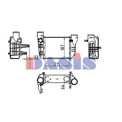 Ladeluftkühler AKS DASIS 047027N für AUDI A4 (8E2, B6) A4 Avant (8E5, B6) A4 …