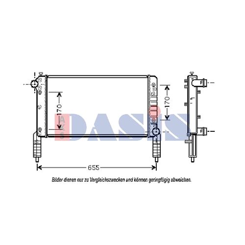 Kühler, Motorkühlung AKS DASIS 080056N für FIAT DOBLO Großraumlimousine (119_, …