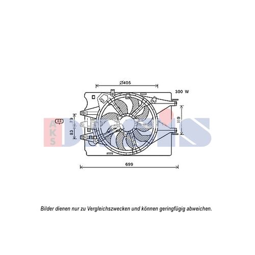 Lüfter, Motorkühlung AKS DASIS 088102N für FIAT 500L (351_, 352_…