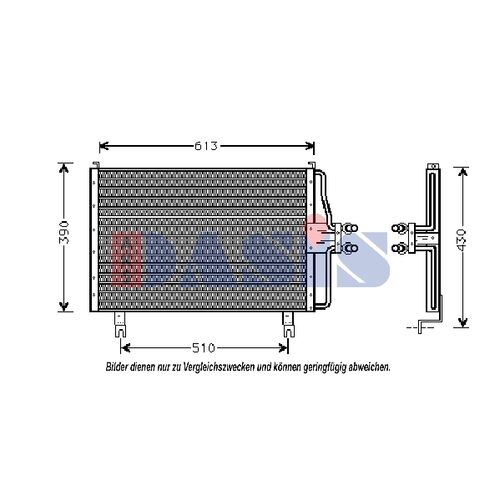 Condenser, air conditioning -- AKS DASIS, Length [mm]: 610...