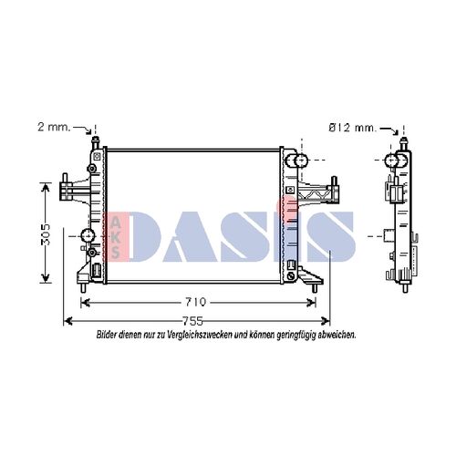 Kühler, Motorkühlung AKS DASIS 150012N für OPEL CORSA C (X01…
