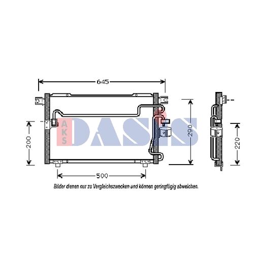 Condenser, air conditioning -- AKS DASIS, Length [mm]: 570...