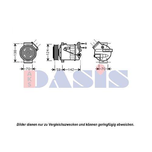Compressor, air conditioning -- AKS DASIS, OPEL, VAUXHALL, VECTRA C...
