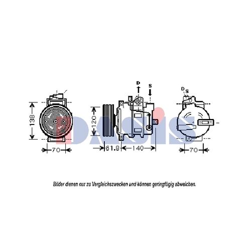 Kompressor, Klimaanlage AKS DASIS 851663N für VW PASSAT (3B3) PASSAT Variant (…
