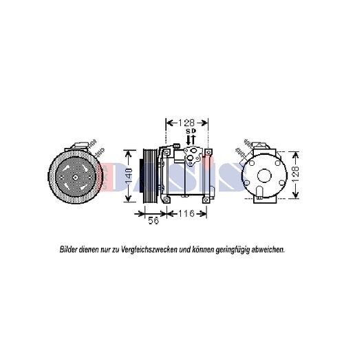 Kompressor, Klimaanlage AKS DASIS 851819N für CHRYSLER VOYAGER IV (RG, RS) DODGE…