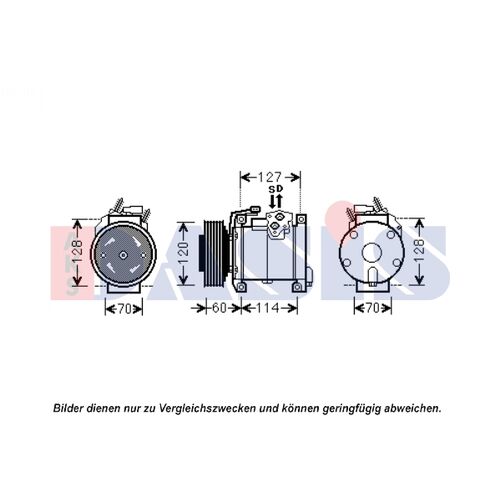 Kompressor, Klimaanlage AKS DASIS 851914N für CHRYSLER VOYAGER IV (RG, RS…