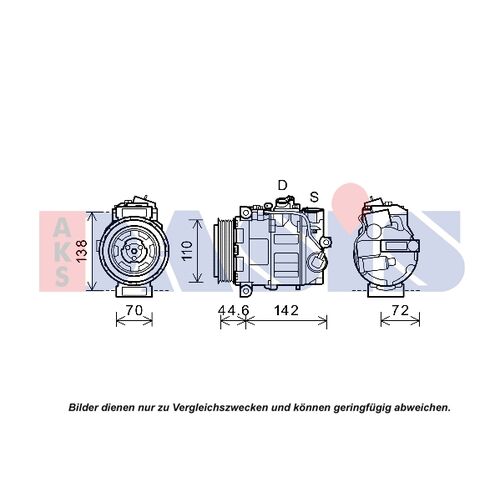 Compressor, air conditioning -- AKS DASIS, MERCEDES-BENZ, CLS (C219), ...