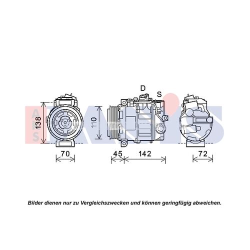 Compressor, air conditioning -- AKS DASIS, MERCEDES-BENZ, S-CLASS Coupe...