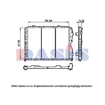 Radiator, engine cooling -- AKS DASIS, Weight [kg]: 6,26