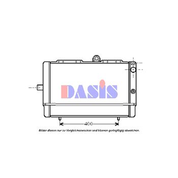 Radiator, engine cooling -- AKS DASIS, Length [mm]: 538, Width [mm]: 374...