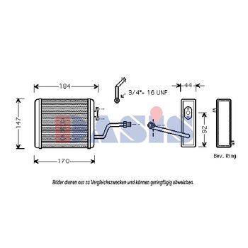 Heat Exchanger, interior heating -- AKS DASIS, Length [mm]: 134...