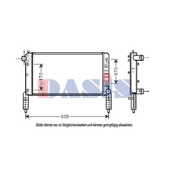 Kühler, Motorkühlung AKS DASIS 080056N für FIAT DOBLO Großraumlimousine (119_, …