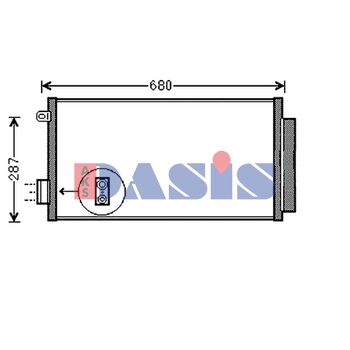 Condenser, air conditioning -- AKS DASIS, FIAT, 500L (351_, 352_), ...