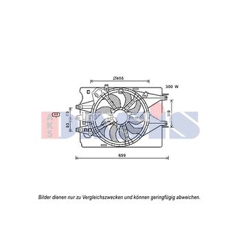 Lüfter, Motorkühlung AKS DASIS 088102N für FIAT 500L (351_, 352_…