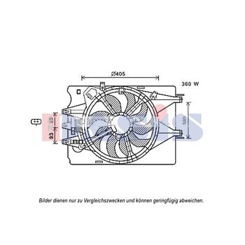 Lüfter, Motorkühlung AKS DASIS 088104N für FIAT 500L (351_, 352_…
