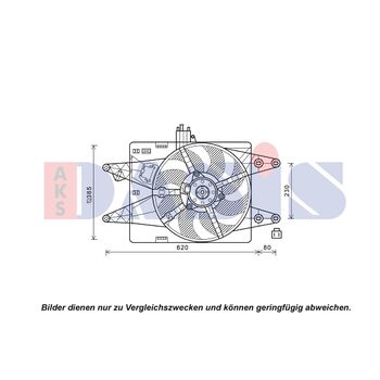 Lüfter, Motorkühlung AKS DASIS 088151N für FIAT DOBLO Großraumlimousine (119_, …