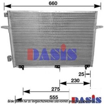 Condenser, air conditioning -- AKS DASIS, FORD, SCORPIO II (GFR, GGR), ...