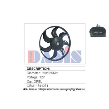 Lüfter, Motorkühlung AKS DASIS 158250N für OPEL ASTRA F CC (T92) ASTRA F (T92) …