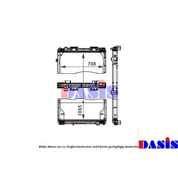 Radiator, engine cooling -- AKS DASIS, Packaging length [cm]: 145...