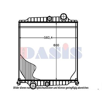 Radiator, engine cooling -- AKS DASIS, VOLVO, FL 6, Length [mm]: 654...