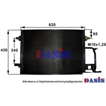 Condenser, air conditioning -- AKS DASIS, AUDI, A6 Avant (4B5, C5), ...