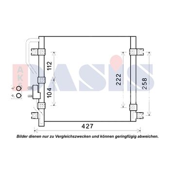Condenser, air conditioning -- AKS DASIS, Core Dimensions: 340x345x17...