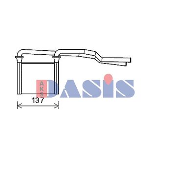 Heat Exchanger, interior heating -- AKS DASIS, Core Dimensions: 110x97x20...