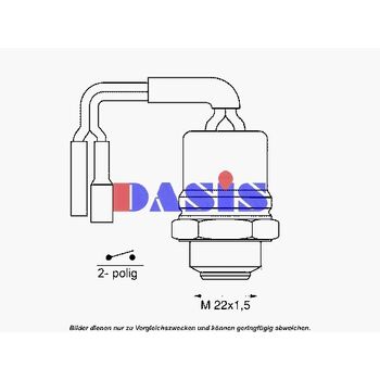 Temperature Switch, radiator fan -- AKS DASIS, Length [mm]: 60...