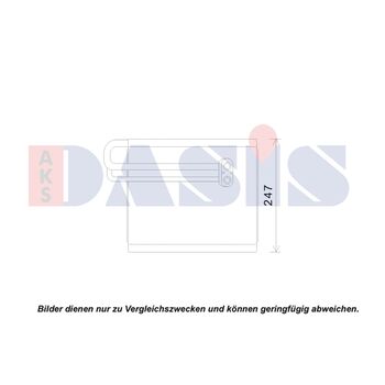 Evaporator, air conditioning -- AKS DASIS, Core Dimensions: 287x217x35...