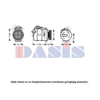Kompressor, Klimaanlage AKS DASIS 850358N für BMW 5 (E60) 5 Touring (E61) 7 (E65…