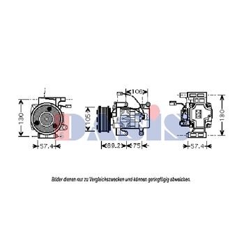 Kompressor, Klimaanlage AKS DASIS 850386N für MAZDA 3 (BK) 3 Stufenheck (BK…