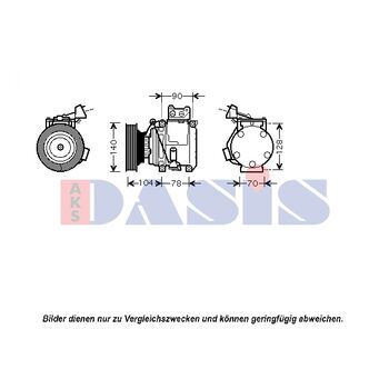 Kompressor, Klimaanlage AKS DASIS 850402N für TOYOTA AVENSIS (_T22_) AVENSIS …