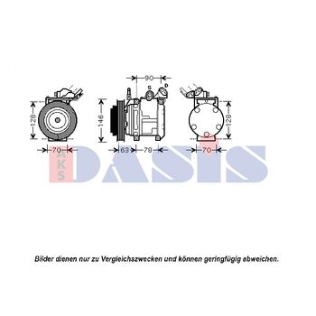 Kompressor, Klimaanlage AKS DASIS 850715N für TOYOTA AVENSIS (_T22_) AVENSIS …