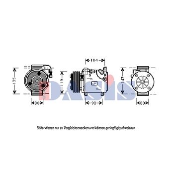 Kompressor, Klimaanlage AKS DASIS 850801N für MITSUBISHI GALANT V (E5_A, E7_A, …