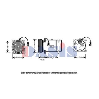 Compressor, air conditioning -- AKS DASIS, CITROËN, XSARA PICASSO (N68)...