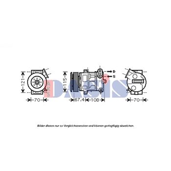 Compressor, air conditioning -- AKS DASIS, FIAT, GRANDE PUNTO (199_), ...
