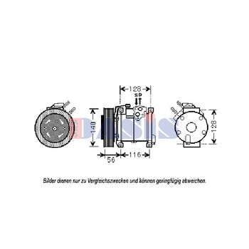 Kompressor, Klimaanlage AKS DASIS 851819N für CHRYSLER VOYAGER IV (RG, RS) DODGE…