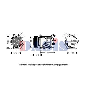 Kompressor, Klimaanlage AKS DASIS 851895N für VOLVO S80 II (124) XC90 I (275…