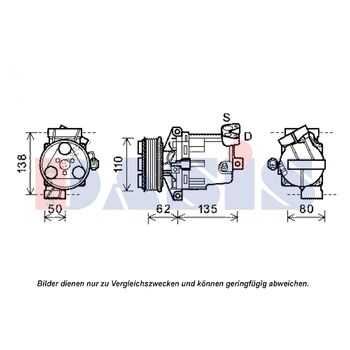 Kompressor, Klimaanlage AKS DASIS 851925N für NISSAN TIIDA Stufenheck (SC11) …