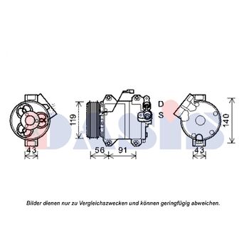Compressor, air conditioning -- AKS DASIS, SUZUKI, GRAND VITARA I (FT),...