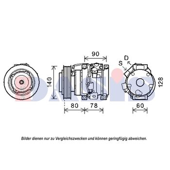 Compressor, air conditioning -- AKS DASIS, TOYOTA, CELICA Coupe...