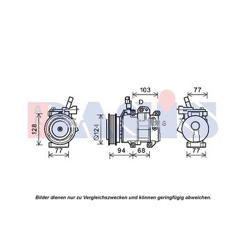 Kompressor, Klimaanlage AKS DASIS 852813N für KIA CERATO II Stufenheck (TD…