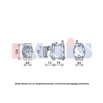 Kompressor, Klimaanlage AKS DASIS 852817N für SUBARU LEGACY IV (BL) LEGACY IV …